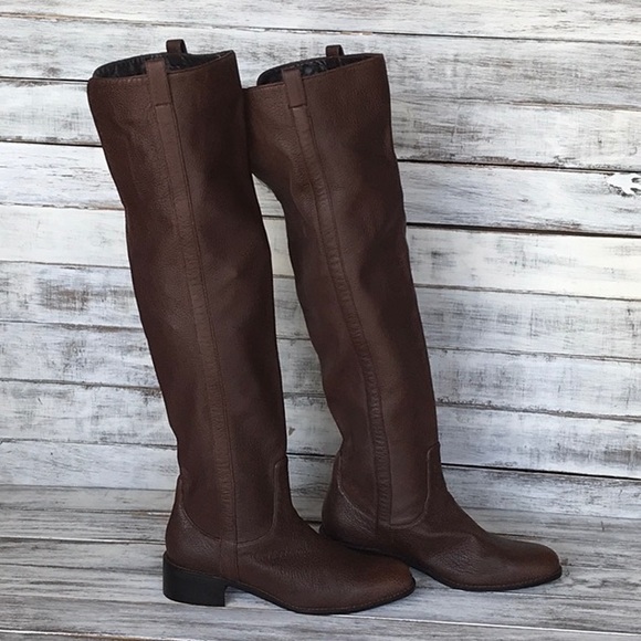 Delman sofie brown leather over knee high boots - Picture 2 of 7